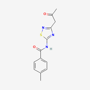 4-methyl-N-[3-(2-oxopropyl)-1,2,4-thiadiazol-5-yl]benzamide