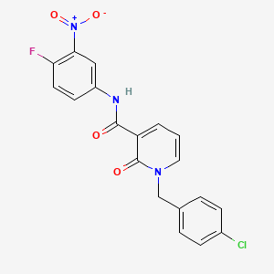molecular formula C19H13ClFN3O4 B2916571 1-(4-chlorobenzyl)-N-(4-fluoro-3-nitrophenyl)-2-oxo-1,2-dihydropyridine-3-carboxamide CAS No. 941909-37-1