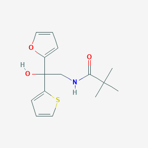 molecular formula C15H19NO3S B2916579 N-(2-(furan-2-yl)-2-hydroxy-2-(thiophen-2-yl)ethyl)pivalamide CAS No. 2034332-61-9
