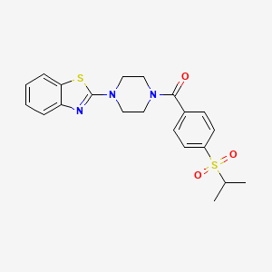molecular formula C21H23N3O3S2 B2916582 (4-(Benzo[d]thiazol-2-yl)piperazin-1-yl)(4-(isopropylsulfonyl)phenyl)methanone CAS No. 941868-63-9