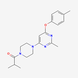 molecular formula C20H26N4O2 B2916585 2-Methyl-1-(4-(2-methyl-6-(p-tolyloxy)pyrimidin-4-yl)piperazin-1-yl)propan-1-one CAS No. 946231-29-4