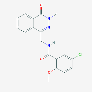 molecular formula C18H16ClN3O3 B2916589 5-chloro-2-methoxy-N-((3-methyl-4-oxo-3,4-dihydrophthalazin-1-yl)methyl)benzamide CAS No. 1396710-50-1