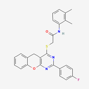 molecular formula C27H22FN3O2S B2916590 N-(2,3-dimethylphenyl)-2-[[2-(4-fluorophenyl)-5H-chromeno[2,3-d]pyrimidin-4-yl]sulfanyl]acetamide CAS No. 866811-26-9