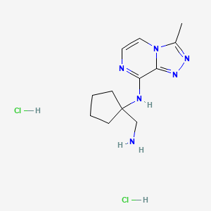 molecular formula C12H20Cl2N6 B2916592 N-[1-(aminomethyl)cyclopentyl]-3-methyl-[1,2,4]triazolo[4,3-a]pyrazin-8-amine dihydrochloride CAS No. 1803587-98-5
