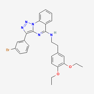 molecular formula C27H26BrN5O2 B2916595 3-(3-bromophenyl)-N-[2-(3,4-diethoxyphenyl)ethyl]triazolo[1,5-a]quinazolin-5-amine CAS No. 866870-90-8