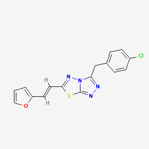 molecular formula C16H11ClN4OS B2916599 (E)-3-(4-chlorobenzyl)-6-(2-(furan-2-yl)vinyl)-[1,2,4]triazolo[3,4-b][1,3,4]thiadiazole CAS No. 874464-29-6