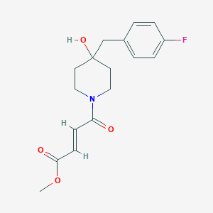 molecular formula C17H20FNO4 B2916602 Methyl (E)-4-[4-[(4-fluorophenyl)methyl]-4-hydroxypiperidin-1-yl]-4-oxobut-2-enoate CAS No. 2411332-18-6