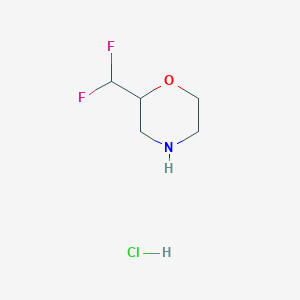molecular formula C5H10ClF2NO B2916603 2-(Difluoromethyl)morpholine hydrochloride CAS No. 2095408-94-7