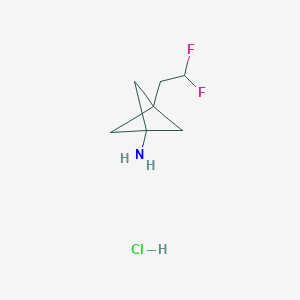 molecular formula C7H12ClF2N B2916629 3-(2,2-Difluoroethyl)bicyclo[1.1.1]pentan-1-amine hydrochloride CAS No. 2551120-64-8