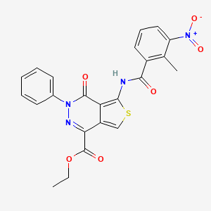 molecular formula C23H18N4O6S B2916641 ethyl 5-(2-methyl-3-nitrobenzamido)-4-oxo-3-phenyl-3H,4H-thieno[3,4-d]pyridazine-1-carboxylate CAS No. 851947-34-7