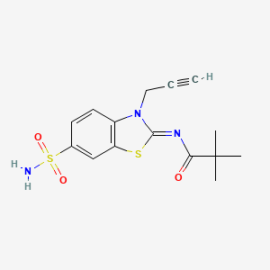 molecular formula C15H17N3O3S2 B2916656 (Z)-N-(3-(prop-2-yn-1-yl)-6-sulfamoylbenzo[d]thiazol-2(3H)-ylidene)pivalamide CAS No. 865182-44-1