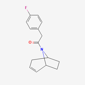 molecular formula C15H16FNO B2916658 1-((1R,5S)-8-azabicyclo[3.2.1]oct-2-en-8-yl)-2-(4-fluorophenyl)ethanone CAS No. 1797558-37-2
