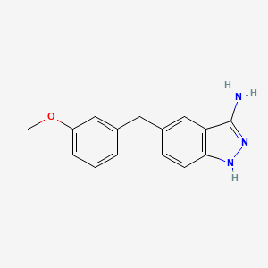molecular formula C15H15N3O B2916659 5-(3-甲氧基苄基)-1H-吲唑-3-胺 CAS No. 1956365-13-1