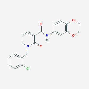 molecular formula C21H17ClN2O4 B2916662 1-(2-chlorobenzyl)-N-(2,3-dihydro-1,4-benzodioxin-6-yl)-2-oxo-1,2-dihydropyridine-3-carboxamide CAS No. 1005300-75-3