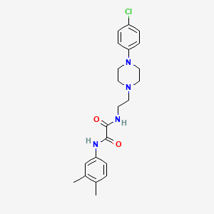 molecular formula C22H27ClN4O2 B2916784 N-{2-[4-(4-chlorophenyl)piperazin-1-yl]ethyl}-N'-(3,4-dimethylphenyl)ethanediamide CAS No. 1049397-99-0