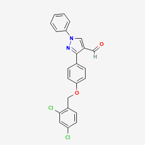 B2916834 3-{4-[(2,4-dichlorophenyl)methoxy]phenyl}-1-phenyl-1H-pyrazole-4-carbaldehyde CAS No. 1234691-94-1