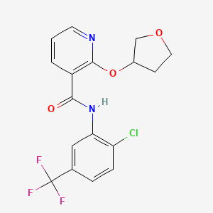 molecular formula C17H14ClF3N2O3 B2916873 N-[2-chloro-5-(trifluoromethyl)phenyl]-2-(oxolan-3-yloxy)pyridine-3-carboxamide CAS No. 2034491-65-9