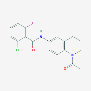molecular formula C18H16ClFN2O2 B2916932 N-(1-acetyl-1,2,3,4-tetrahydroquinolin-6-yl)-2-chloro-6-fluorobenzamide CAS No. 941870-78-6