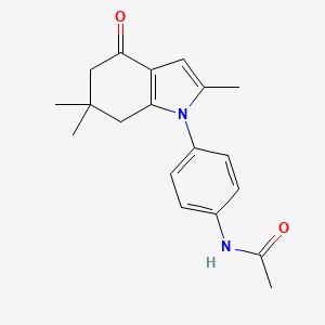 molecular formula C19H22N2O2 B2916934 N-[4-(2,6,6-trimethyl-4-oxo-4,5,6,7-tetrahydro-1H-indol-1-yl)phenyl]acetamide CAS No. 1024415-31-3