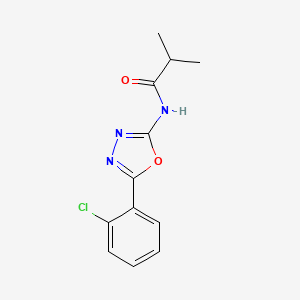 molecular formula C12H12ClN3O2 B2916949 N-[5-(2-chlorophenyl)-1,3,4-oxadiazol-2-yl]-2-methylpropanamide CAS No. 941872-16-8