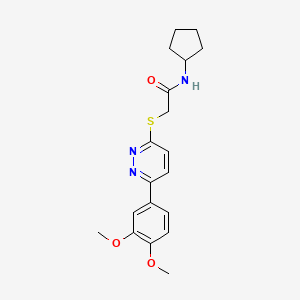 molecular formula C19H23N3O3S B2916988 N-cyclopentyl-2-{[6-(3,4-dimethoxyphenyl)pyridazin-3-yl]sulfanyl}acetamide CAS No. 893991-88-3