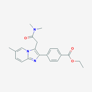 molecular formula C21H23N3O3 B029170 Ethyl 4-{3-[2-(dimethylamino)-2-oxoethyl]-6-methylimidazo[1,2-a]pyridin-2-yl}benzoate CAS No. 1026465-13-3