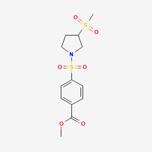 molecular formula C13H17NO6S2 B2917026 methyl 4-[(3-methanesulfonylpyrrolidin-1-yl)sulfonyl]benzoate CAS No. 1448051-36-2