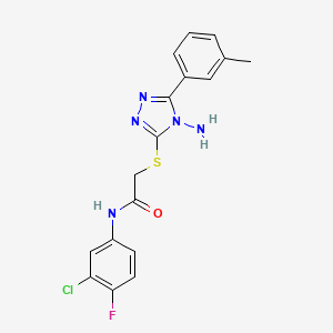 2-((4-amino-5-(m-tolyl)-4H-1,2,4-triazol-3-yl)thio)-N-(3-chloro-4-fluorophenyl)acetamide