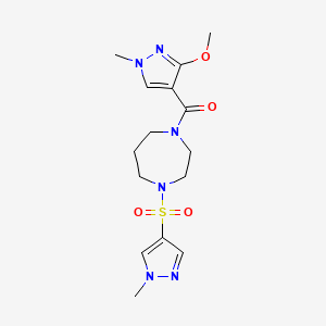(3-methoxy-1-methyl-1H-pyrazol-4-yl)(4-((1-methyl-1H-pyrazol-4-yl)sulfonyl)-1,4-diazepan-1-yl)methanone