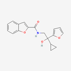 molecular formula C18H17NO4 B2917081 N-[2-cyclopropyl-2-(furan-2-yl)-2-hydroxyethyl]-1-benzofuran-2-carboxamide CAS No. 1396800-59-1