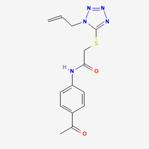 molecular formula C14H15N5O2S B2917102 N-(4-acetylphenyl)-2-(1-prop-2-enyltetrazol-5-yl)sulfanylacetamide CAS No. 904810-49-7
