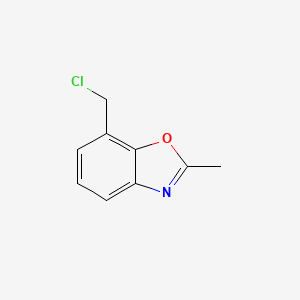 molecular formula C9H8ClNO B2917110 7-(Chloromethyl)-2-methyl-1,3-benzoxazole CAS No. 1804035-43-5