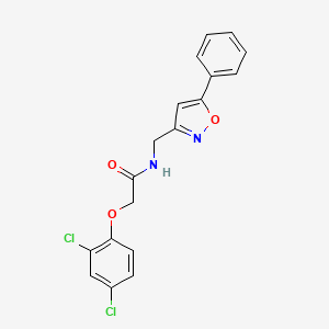 molecular formula C18H14Cl2N2O3 B2917191 2-(2,4-dichlorophenoxy)-N-[(5-phenyl-1,2-oxazol-3-yl)methyl]acetamide CAS No. 946344-09-8