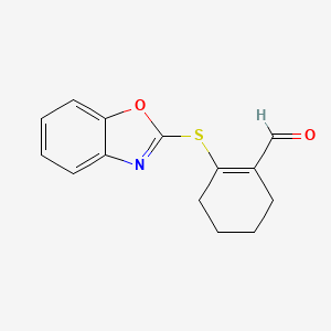 B2917196 2-(1,3-Benzoxazol-2-ylthio)cyclohex-1-ene-1-carbaldehyde CAS No. 885457-15-8