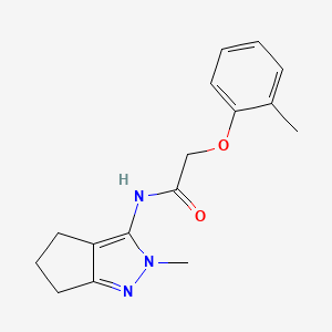 molecular formula C16H19N3O2 B2917197 N-{2-methyl-2H,4H,5H,6H-cyclopenta[c]pyrazol-3-yl}-2-(2-methylphenoxy)acetamide CAS No. 1209254-92-1