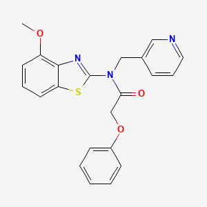 molecular formula C22H19N3O3S B2917200 N-(4-methoxy-1,3-benzothiazol-2-yl)-2-phenoxy-N-[(pyridin-3-yl)methyl]acetamide CAS No. 895006-41-4