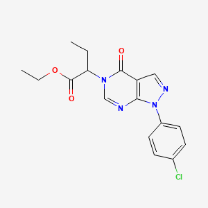 molecular formula C17H17ClN4O3 B2917201 ethyl 2-[1-(4-chlorophenyl)-4-oxo-1H,4H,5H-pyrazolo[3,4-d]pyrimidin-5-yl]butanoate CAS No. 852450-10-3