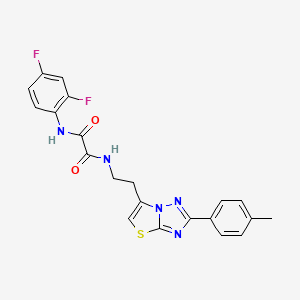 molecular formula C21H17F2N5O2S B2917214 N1-(2,4-difluorophenyl)-N2-(2-(2-(p-tolyl)thiazolo[3,2-b][1,2,4]triazol-6-yl)ethyl)oxalamide CAS No. 894030-96-7