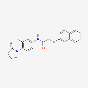 molecular formula C23H22N2O3 B2917216 N-[3-methyl-4-(2-oxopyrrolidin-1-yl)phenyl]-2-(naphthalen-2-yloxy)acetamide CAS No. 941889-08-3