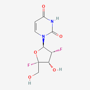 molecular formula C9H10F2N2O5 B2917231 HIV-1 inhibitor-3 