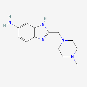 molecular formula C13H19N5 B2917258 2-[(4-methylpiperazin-1-yl)methyl]-1H-1,3-benzodiazol-6-amine CAS No. 1096321-61-7