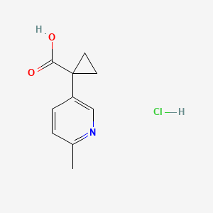 molecular formula C10H12ClNO2 B2917260 1-(6-methylpyridin-3-yl)cyclopropane-1-carboxylic acid hydrochloride CAS No. 2413904-17-1