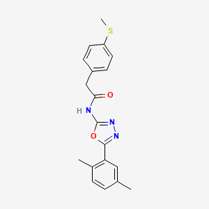molecular formula C19H19N3O2S B2917292 N-[5-(2,5-dimethylphenyl)-1,3,4-oxadiazol-2-yl]-2-[4-(methylsulfanyl)phenyl]acetamide CAS No. 941883-11-0