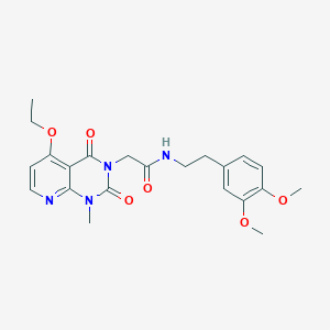 molecular formula C22H26N4O6 B2917338 N-(3,4-dimethoxyphenethyl)-2-(5-ethoxy-1-methyl-2,4-dioxo-1,2-dihydropyrido[2,3-d]pyrimidin-3(4H)-yl)acetamide CAS No. 1005304-70-0