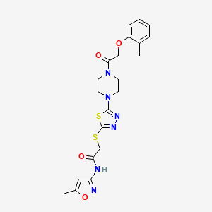 N-(5-methylisoxazol-3-yl)-2-((5-(4-(2-(o-tolyloxy)acetyl)piperazin-1-yl)-1,3,4-thiadiazol-2-yl)thio)acetamide