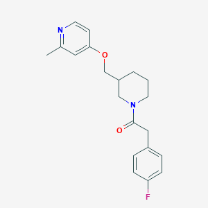 2-(4-Fluorophenyl)-1-[3-[(2-methylpyridin-4-yl)oxymethyl]piperidin-1-yl]ethanone