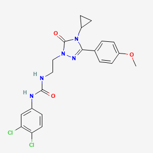 1-(2-(4-cyclopropyl-3-(4-methoxyphenyl)-5-oxo-4,5-dihydro-1H-1,2,4-triazol-1-yl)ethyl)-3-(3,4-dichlorophenyl)urea