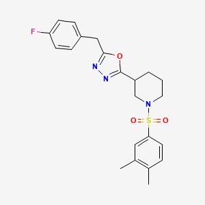 2-(1-((3,4-Dimethylphenyl)sulfonyl)piperidin-3-yl)-5-(4-fluorobenzyl)-1,3,4-oxadiazole
