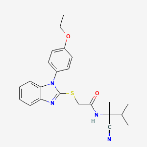 molecular formula C23H26N4O2S B2917364 N-(2-cyano-3-methylbutan-2-yl)-2-[1-(4-ethoxyphenyl)benzimidazol-2-yl]sulfanylacetamide CAS No. 762247-25-6
