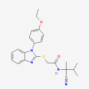N-(2-cyano-3-methylbutan-2-yl)-2-[1-(4-ethoxyphenyl)benzimidazol-2-yl]sulfanylacetamide